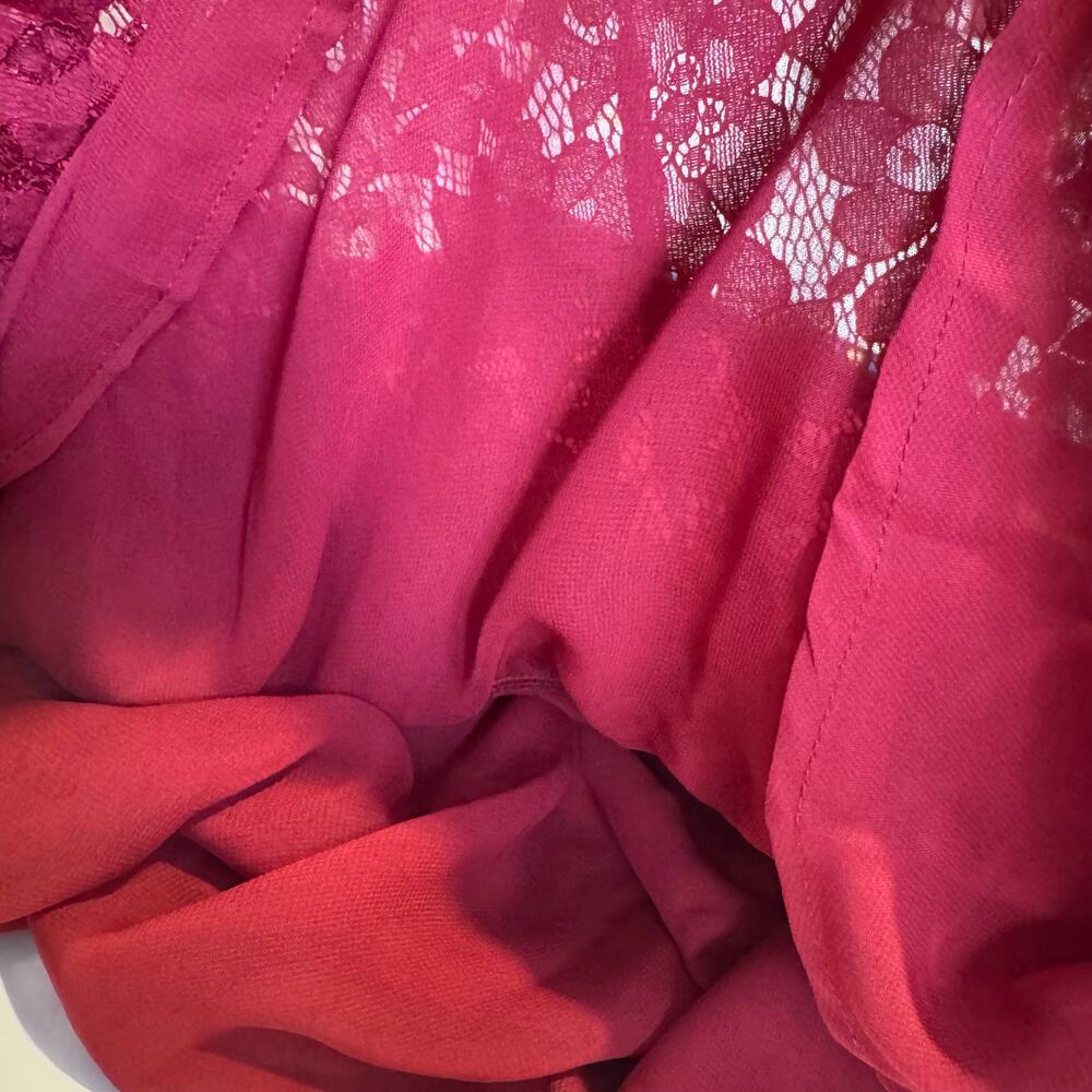 Torrid lace puff sleeve peplum blouse wine tasting maroon red size 4 plus 4X - Picture 13 of 14